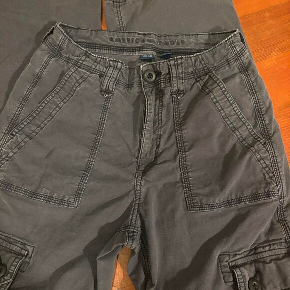 American Eagle Outfitters Women's Grey Cargo Pants Size 2 - Picture 5 of 6
